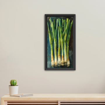Green Onions - Framed Canvas Print