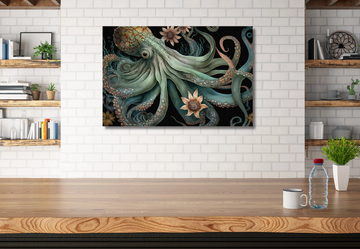 Octopus Floral - Printed Canvas