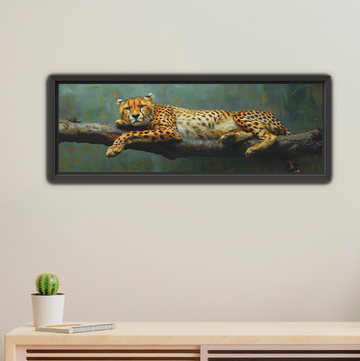 Lounging Cheetah - Framed Canvas Print