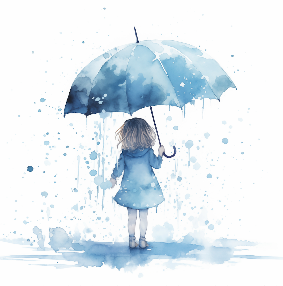 Blue Umbrella Girl 