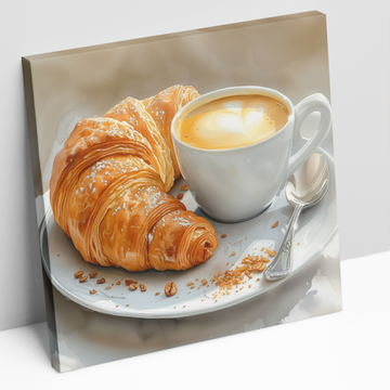 Watercolor Croissant - Printed Canvas