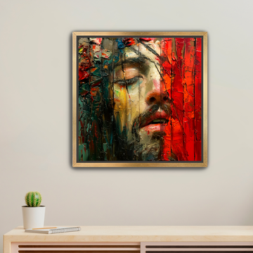 Abstract Passion of Jesus- Framed Canvas Print