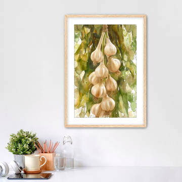 Hanging Garlic - Framed Fine Art Print