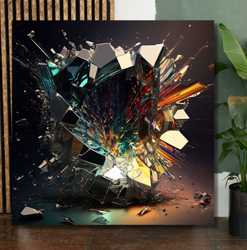 Shattering Glass Warm - Printed Canvas