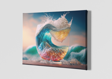 Frothy Waves in a Glass - Printed Canvas