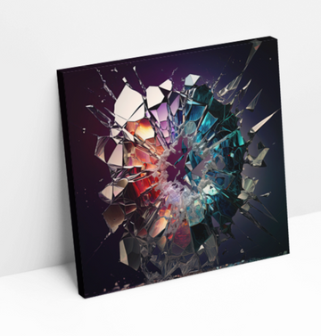 Shattering Glass Purple - Printed Canvas