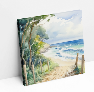 Shoreline Beach Path - Printed Canvas