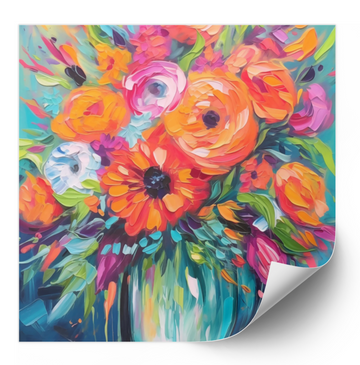 Bursting Bright Abstract Floral Bouquet - Fine Art Poster