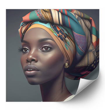 Beautiful Woman in Headdress II - Fine Art Poster