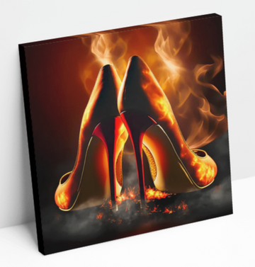 Fantasy Hot Heels of Fire - Printed Canvas