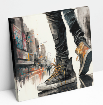 Hip Hop High Tops Yellow - Printed Canvas