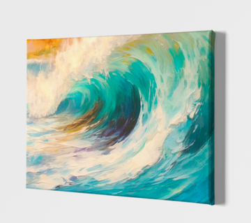 Crashing Waves at Sunset - Printed Canvas
