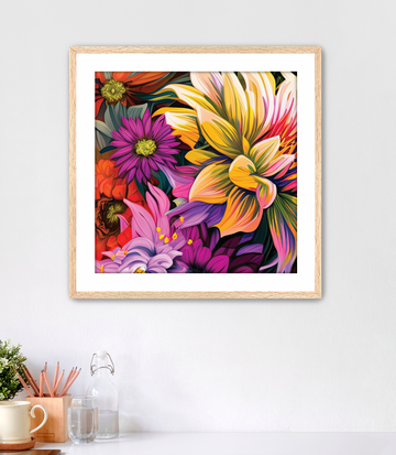 Bright Bunch of Flowers - Framed Fine Art Print