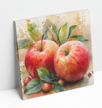 Watercolor Apples- Printed Canvas