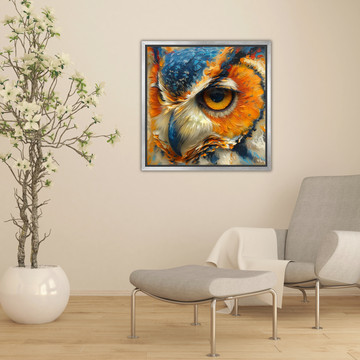 Abstract Owl- Framed Canvas Print