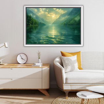 Azure Lake- Framed Canvas Print