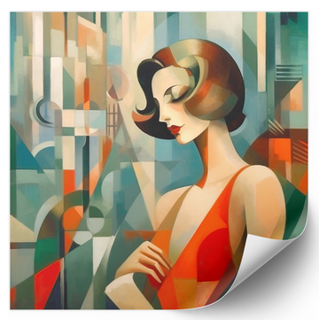 Cubist Art Deco City Woman - Fine Art Poster