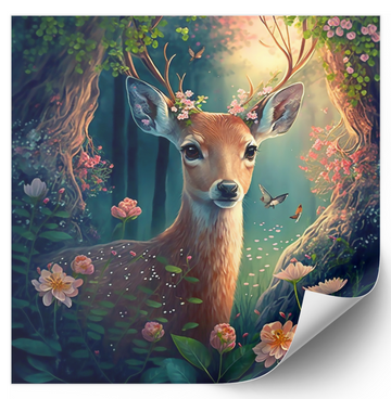 Deer in the Forest - Fine Art Poster