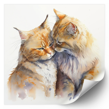 Kissing Cats - Fine Art Poster