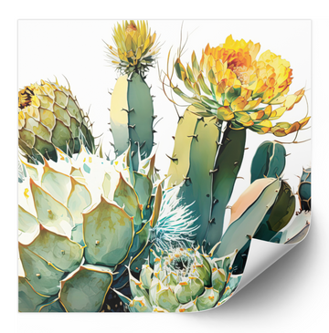 Yellow Cactus Flowers - Fine Art Poster