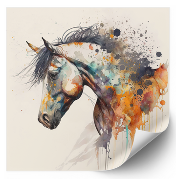 Rust Patina Watercolor Horse - Fine Art Poster