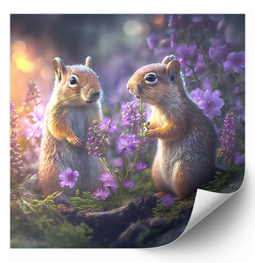 Squirrels in Conversation - Fine Art Poster
