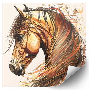 Pretty Brown Illustrated Horse - Fine Art Poster