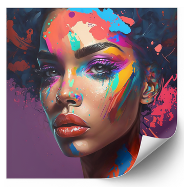 Painted African-American Woman's Face - Fine Art Poster