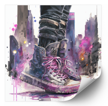 Hip Hop High Tops Purple - Fine Art Poster