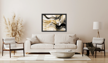 Abstract Translucent Waves - Framed Canvas Print