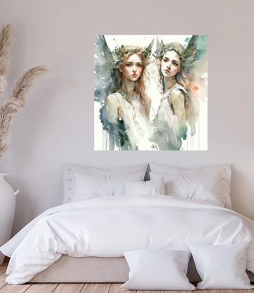 Longing Teen Angels - Fine Art Poster