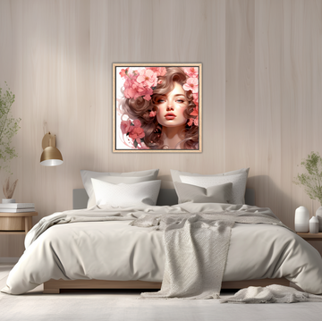 Asymmetrical Pink Passion - Framed Canvas Print