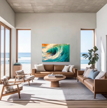 Crashing Waves at Sunset - Printed Canvas