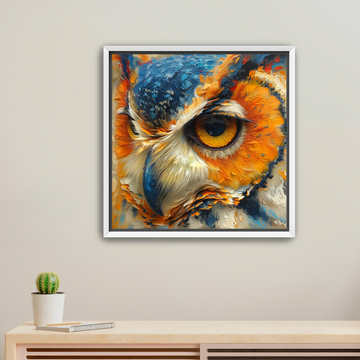 Abstract Owl- Framed Canvas Print