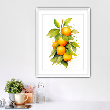 Oranges Watercolor- Framed Fine Art Print