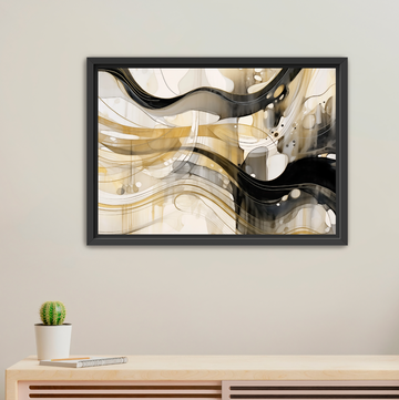 Abstract Translucent Waves - Framed Canvas Print