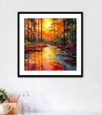 Sunset Stream - Framed Fine Art Print