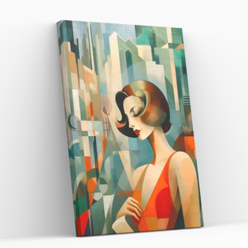 Cubist City Woman - Printed Canvas
