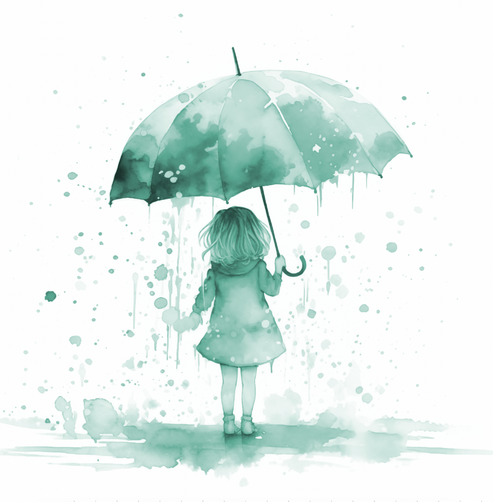 green Umbrella Girl 