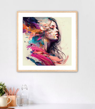 Abstract Beautiful Face - Framed Fine Art Print