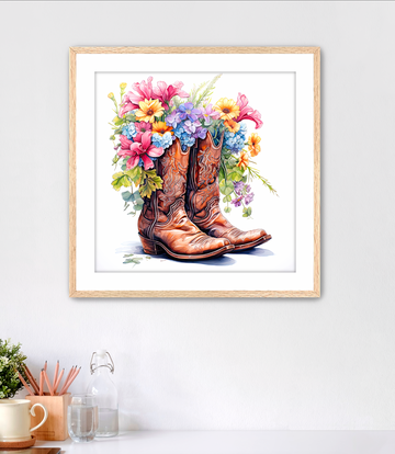 Boots and Blooms - Framed Fine Art Print