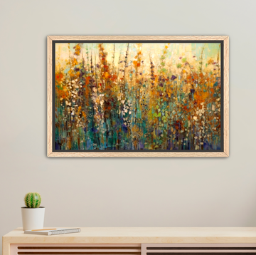 Impressionist Wildflowers - Framed Canvas Print