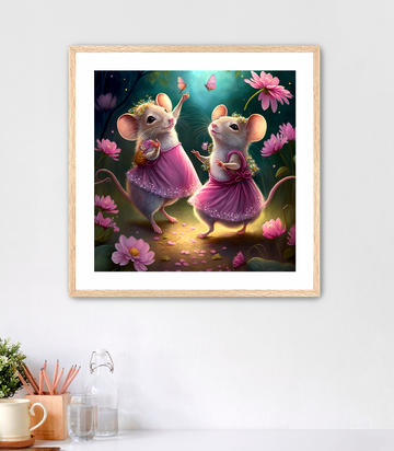 Dancing Mice - Framed Fine Art Print