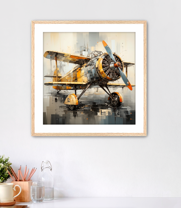 Cubist Biplane - Framed Fine Art Print