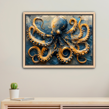Octopus Abyss- Framed Canvas Print