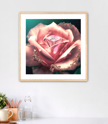 Pink Diamond Rose - Framed Fine Art Print