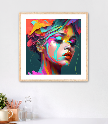 Painted Lady Face - Framed Fine Art Print
