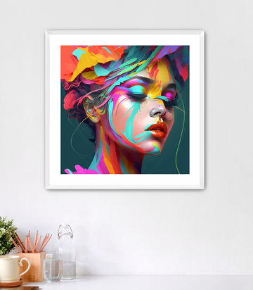 Painted Lady Face - Framed Fine Art Print
