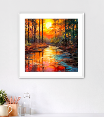 Sunset Stream - Framed Fine Art Print