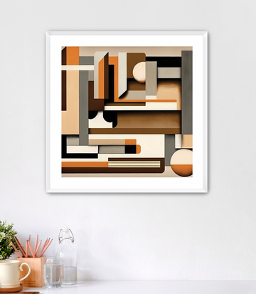 Bold Geometric Orange - Framed Fine Art Print